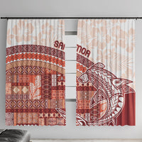 Samoa Mamanu Siapo Crimson Window Curtain Tatau Malie