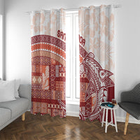 Samoa Mamanu Siapo Crimson Window Curtain Tatau Malie