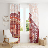 Samoa Mamanu Siapo Crimson Window Curtain Tatau Malie