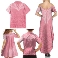 personalised-new-zealand-family-matching-summer-maxi-dress-and-hawaiian-shirt-pink-ribbon-tattoo-mix-silver-fern