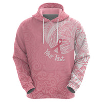 Personalised New Zealand Hoodie Pink Ribbon Tattoo Mix Silver Fern LT7 - Polynesian Pride