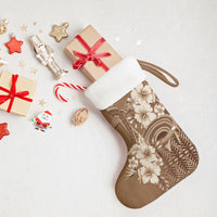 Tonga Ngatu Kupesi Brown Tapa Christmas Stocking Koe Otua Mo Tonga Ko Hoku Tofia