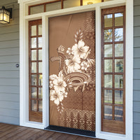 Tonga Ngatu Kupesi Brown Tapa Door Cover Koe Otua Mo Tonga Ko Hoku Tofia