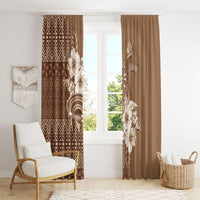 Tonga Ngatu Kupesi Brown Tapa Window Curtain Koe Otua Mo Tonga Ko Hoku Tofia