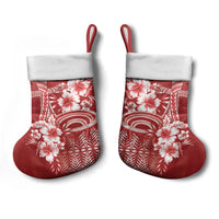 Tonga Ngatu Kupesi Royal Red Christmas Stocking Koe Otua Mo Tonga Ko Hoku Tofia