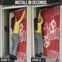 Tonga Ngatu Kupesi Royal Red Door Cover Koe Otua Mo Tonga Ko Hoku Tofia