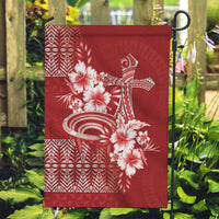 Tonga Ngatu Kupesi Royal Red Garden Flag Koe Otua Mo Tonga Ko Hoku Tofia