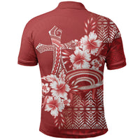 Tonga Ngatu Kupesi Royal Red Polo Shirt Koe Otua Mo Tonga Ko Hoku Tofia