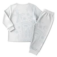 Tonga Ngatu Kupesi White Sunday Fakame Christmas Pajama Set Koe Otua Mo Tonga Ko Hoku Tofia LT7 - Polynesian Pride