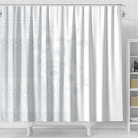 Tonga Ngatu Kupesi White Sunday Fakame Shower Curtain Koe Otua Mo Tonga Ko Hoku Tofia LT7 - Polynesian Pride