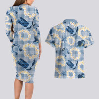 Aloha Hawaii Paniolo Jeans Palaka Couples Matching Long Sleeve Bodycon Dress and Hawaiian Shirt Coastal Rodeo LT7 - Polynesian Pride