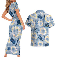 Aloha Hawaii Paniolo Jeans Palaka Couples Matching Short Sleeve Bodycon Dress and Hawaiian Shirt Coastal Rodeo LT7 - Polynesian Pride