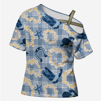 Aloha Hawaii Paniolo Jeans Palaka Cross Shoulder Shirt Coastal Rodeo - Polynesian Pride