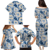 Aloha Hawaii Paniolo Jeans Palaka Family Matching Puletasi and Hawaiian Shirt Coastal Rodeo - Polynesian Pride
