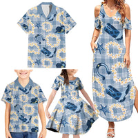 Aloha Hawaii Paniolo Jeans Palaka Family Matching Summer Maxi Dress and Hawaiian Shirt Coastal Rodeo - Polynesian Pride