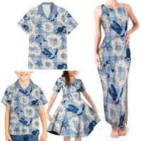 Aloha Hawaii Paniolo Jeans Palaka Family Matching Tank Maxi Dress and Hawaiian Shirt Coastal Rodeo - Polynesian Pride