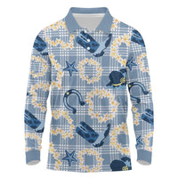 Aloha Hawaii Paniolo Jeans Palaka Long Sleeve Polo Shirt Coastal Rodeo - Polynesian Pride