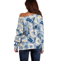 Aloha Hawaii Paniolo Jeans Palaka Off Shoulder Sweater Coastal Rodeo - Polynesian Pride