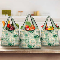 Aloha Hawaii Paniolo Mint Palaka Grocery Bag Coastal Rodeo - Polynesian Pride