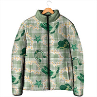 Aloha Hawaii Paniolo Mint Palaka Padded Jacket Coastal Rodeo - Polynesian Pride