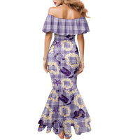 Aloha Hawaii Paniolo Lavender Palaka Family Matching Mermaid Dress and Hawaiian Shirt Coastal Rodeo - Polynesian Pride