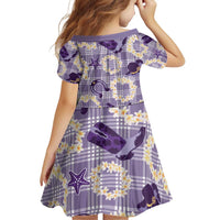 Aloha Hawaii Paniolo Lavender Palaka Family Matching Puletasi and Hawaiian Shirt Coastal Rodeo - Polynesian Pride