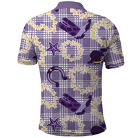 Aloha Hawaii Paniolo Lavender Palaka Polo Shirt Coastal Rodeo - Polynesian Pride