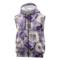 Aloha Hawaii Paniolo Lavender Palaka Sleeveless Zip Hoodie Coastal Rodeo LT7