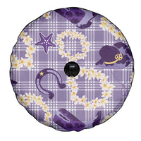 Aloha Hawaii Paniolo Lavender Palaka Spare Tire Cover Coastal Rodeo - Polynesian Pride
