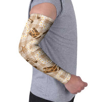 Aloha Hawaii Paniolo Khaki Palaka Arm Sleeves Coastal Rodeo - Polynesian Pride