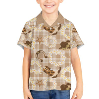 Aloha Hawaii Paniolo Khaki Palaka Family Matching Puletasi and Hawaiian Shirt Coastal Rodeo - Polynesian Pride