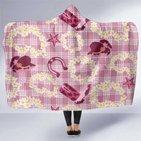 Aloha Hawaii Paniolo Lokelani Rose Palaka Hooded Blanket Coastal Rodeo - Polynesian Pride