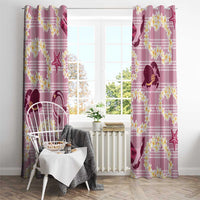 Aloha Hawaii Paniolo Lokelani Rose Palaka Window Curtain Coastal Rodeo - Polynesian Pride