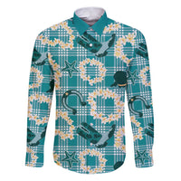 Aloha Hawaii Paniolo Teal Palaka Family Matching Puletasi and Hawaiian Shirt Coastal Rodeo - Polynesian Pride