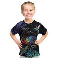 Polynesian Cancers Awareness Kid T Shirt Hummingbird - Fly High Until We Meet Again
