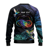Polynesian Cancers Awareness Ugly Christmas Sweater Hummingbird - Fly High Until We Meet Again