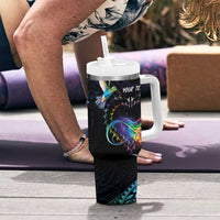 Polynesian Cancers Awareness Tumbler With Handle Hummingbird - Fly High Until We Meet Again