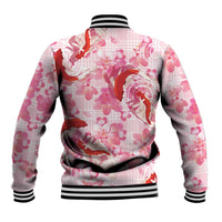 Pink Palaka Hawaii Aloha Baseball Jacket Koi Pond Mix Sakura - Polynesian Pride