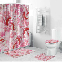 Pink Palaka Hawaii Aloha Bathroom Set Koi Pond Mix Sakura - Polynesian Pride