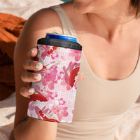 Pink Palaka Hawaii Aloha 4 in 1 Can Cooler Tumbler Koi Pond Mix Sakura - Polynesian Pride