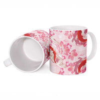 Pink Palaka Hawaii Aloha Ceramic Mug Koi Pond Mix Sakura - Polynesian Pride
