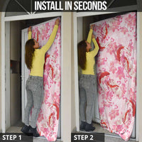 Pink Palaka Hawaii Aloha Door Cover Koi Pond Mix Sakura - Polynesian Pride