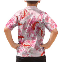 Pink Palaka Hawaii Aloha Family Matching Mermaid Dress and Hawaiian Shirt Koi Pond Mix Sakura - Polynesian Pride