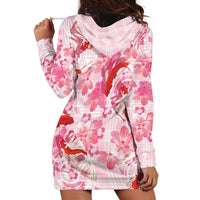 Pink Palaka Hawaii Aloha Hoodie Dress Koi Pond Mix Sakura - Polynesian Pride
