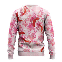 Pink Palaka Hawaii Aloha Ugly Christmas Sweater Koi Pond Mix Sakura - Polynesian Pride