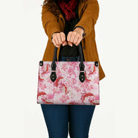 Pink Palaka Hawaii Aloha Leather Bag Koi Pond Mix Sakura - Polynesian Pride
