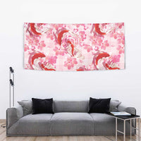 Pink Palaka Hawaii Aloha Tapestry Koi Pond Mix Sakura - Polynesian Pride