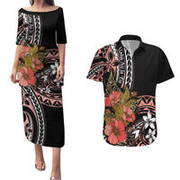 Hawaii Valentine Couples Matching Puletasi and Hawaiian Shirt Plumeria Aloha Wau Ia Oe LT7 Pink - Polynesian Pride