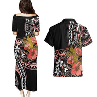 Hawaii Valentine Couples Matching Puletasi and Hawaiian Shirt Plumeria Aloha Wau Ia Oe LT7 - Polynesian Pride