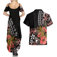 Hawaii Valentine Couples Matching Summer Maxi Dress and Hawaiian Shirt Plumeria Aloha Wau Ia Oe LT7 - Polynesian Pride